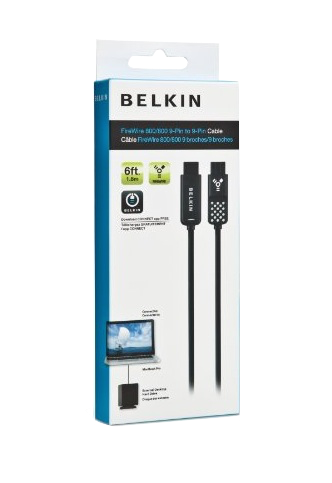 Cable, Belkin, FireWire 800 9-Pin to 9-Pin, 1.8m