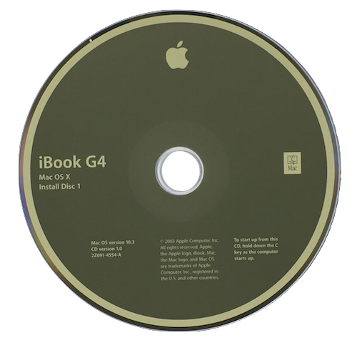 Mac OS 10.3 Software Install iBook G4 (INT)